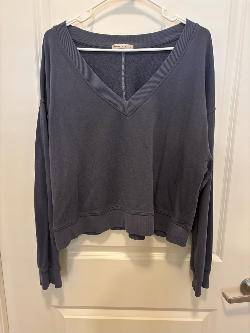 Marine Layer Women's V-Neck Pullover - Dusty Blue